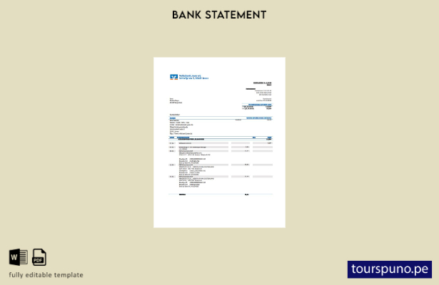 listo para imprimir plantilla de Word   estado de cuenta del Volksbank Jeverbank
